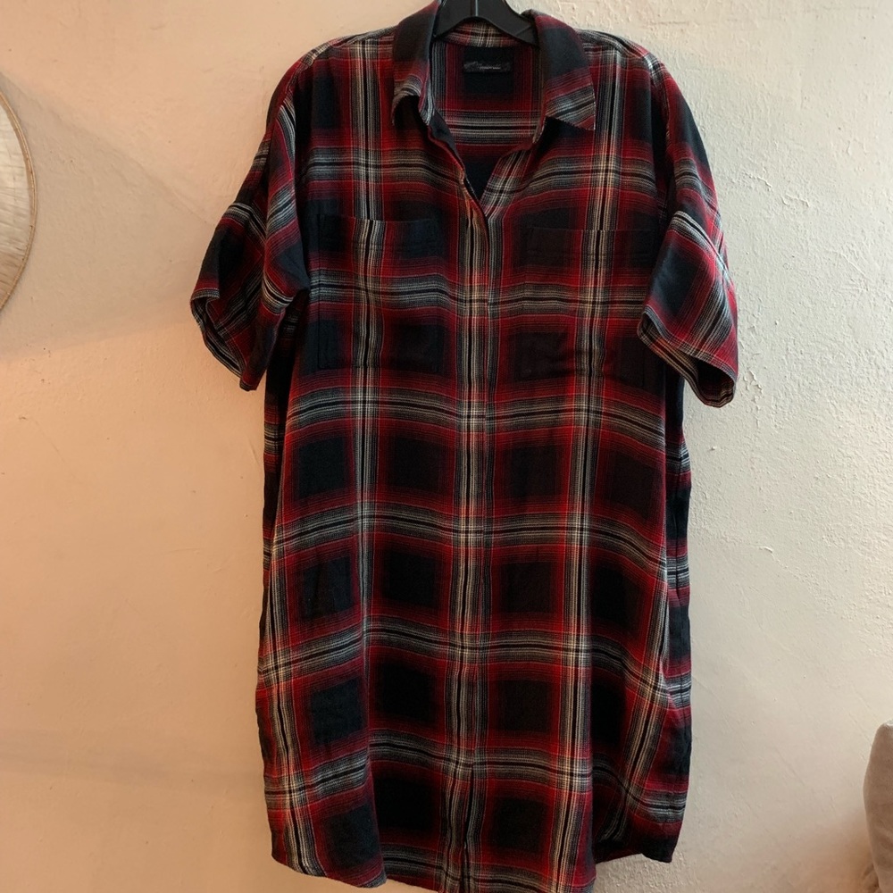 Madewell Plaid flannel shirt dress XS